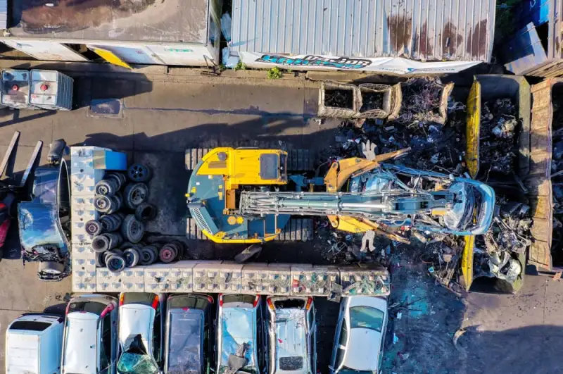 The Grab! This is where all scrap vehicles get processed sorting different metals into skips. The Grab! This is where all scrap vehicles get processed sorting different metals into skips.: Swipe To View More Images