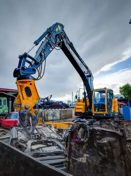 The Grab! This is where all scrap vehicles get processed sorting different metals into skips. The Grab! This is where all scrap vehicles get processed sorting different metals into skips.: Swipe To View More Images