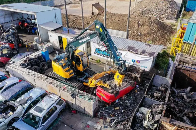 The Grab! This is where all scrap vehicles get processed sorting different metals into skips. The Grab! This is where all scrap vehicles get processed sorting different metals into skips.: Swipe To View More Images