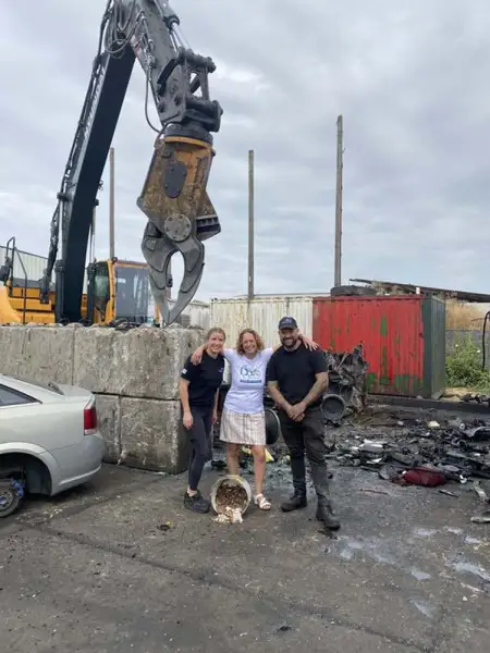 Jamie and Millie are with Jenny from Dove Cottage. Jenny came to collect another load of coins found in scrap vehicles. Jamie and Millie are with Jenny from Dove Cottage. Jenny came to collect another load of coins found in scrap vehicles.: Swipe To View More Images