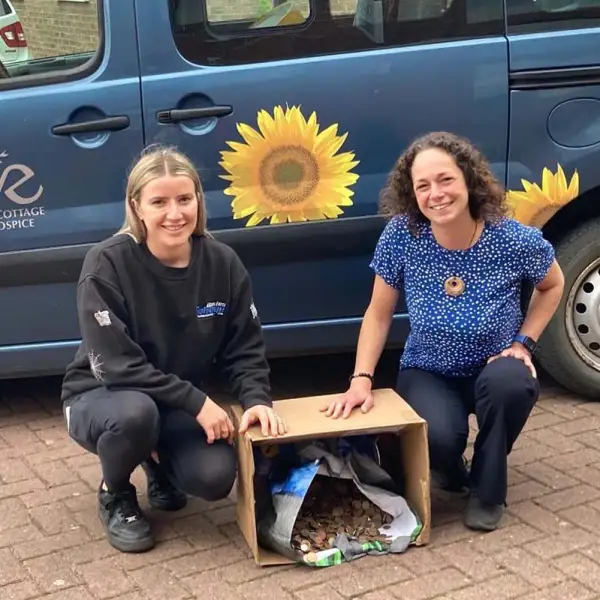 Millie, along with Jenny from Dove Cottage, is dropping off another load of coins found in scrap vehicles. Millie, along with Jenny from Dove Cottage, is dropping off another load of coins found in scrap vehicles.: Swipe To View More Images