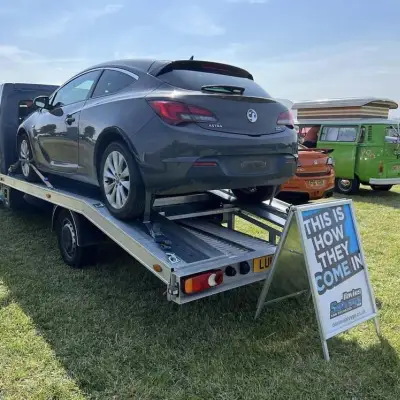 Davies Salvage attends Dove Cottage Summer Fete, displaying how cars come in, and how they go out.: Click Here To View Larger Image