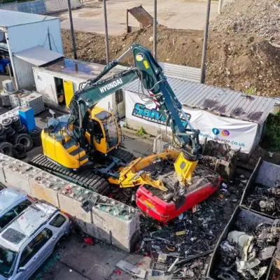 The Grab! This is where all scrap vehicles get processed sorting different metals into skips.: Click Here To View Larger Image